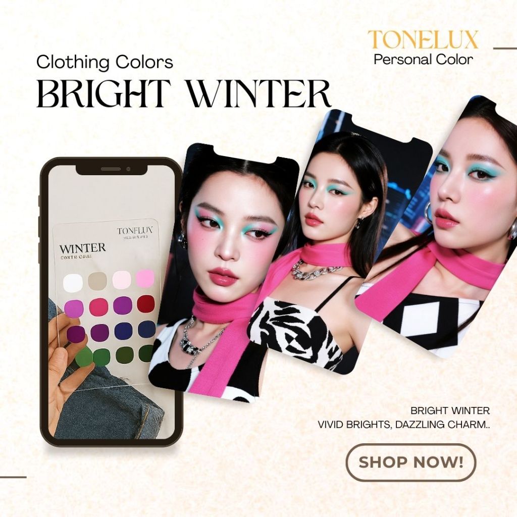 Thẻ Test Personal Color Dark Winter – Chọn Màu Quần Áo, Son & Tóc Chuẩn Tone Da