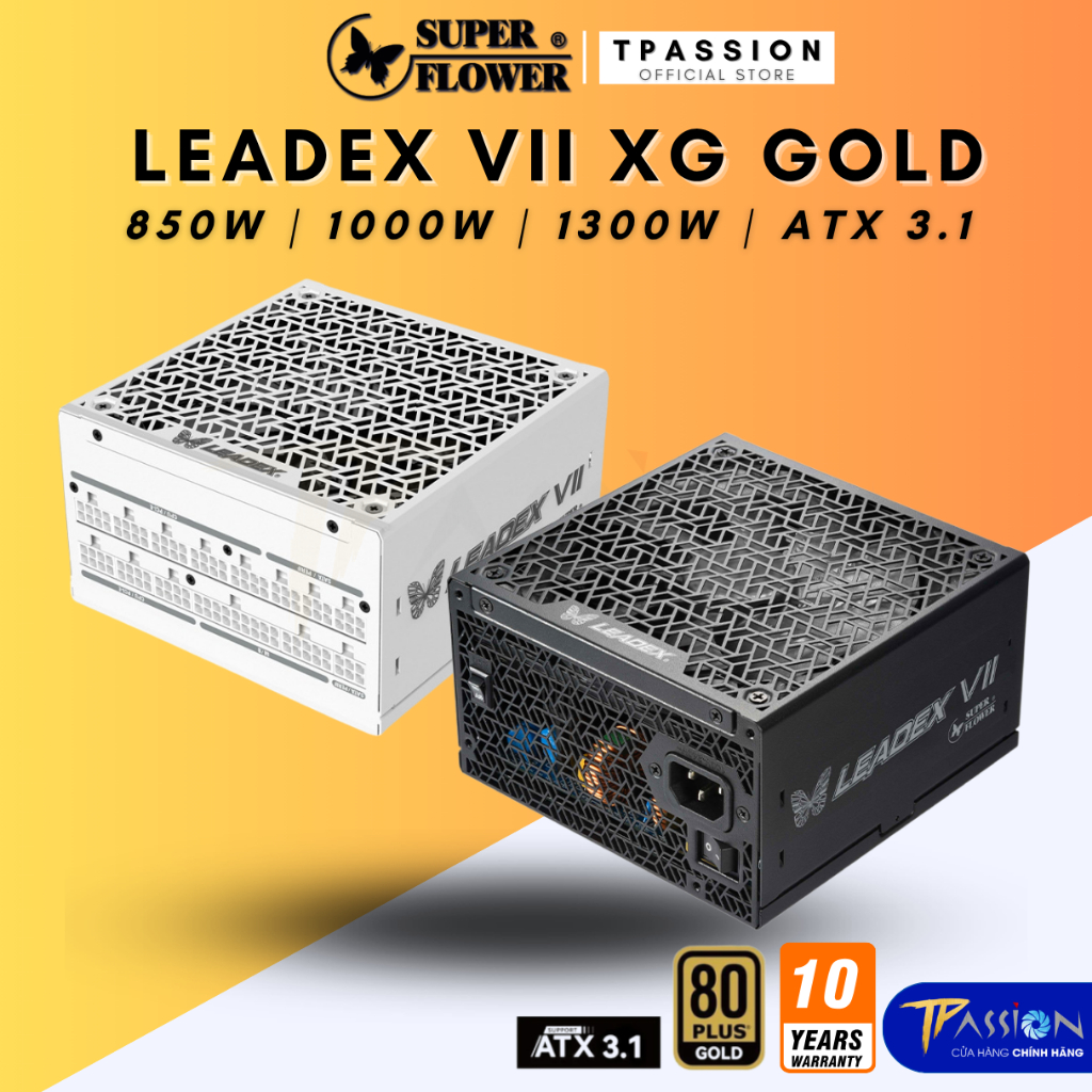 Nguồn máy tính Super Flower LEADEX VII XG 850W 1000W 1300W ATX 3.1 - 80 Plus Gold - PSU Chính hãng