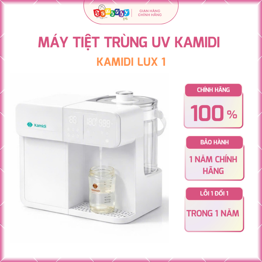 Máy Tiệt Trùng UV Kamidi Lux 1 Tự Động Lấy Nước Đun Nước Pha Sữa Cho Bé Chính Hãng