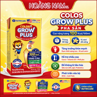 Sữa pha sẵn Colos 24h Grow Plus (110, 180ml) thùng 48 hộp chính hãng NutriCare