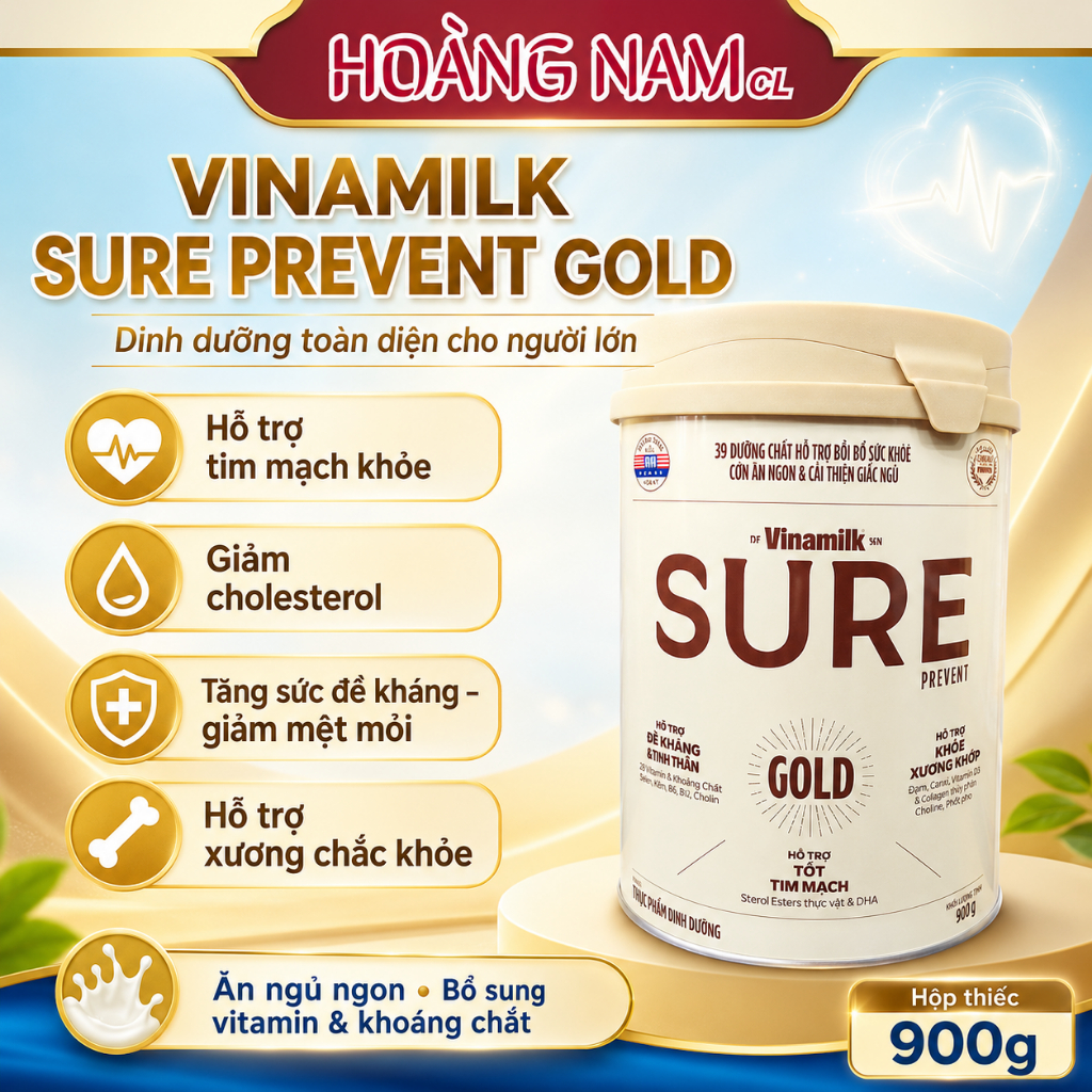 Sữa Sure Prevent Gold lon 900g của Vinamilk