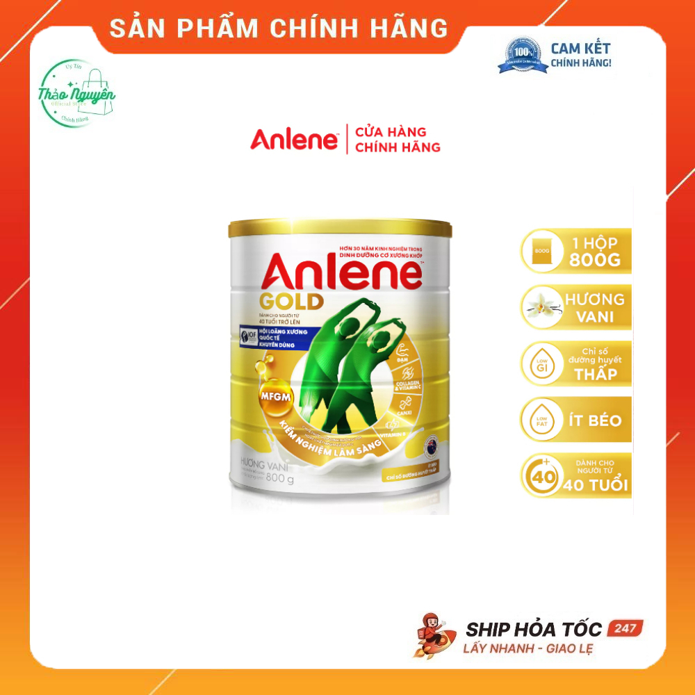 Anlene Gold Hương Vani Lon 800g Mới