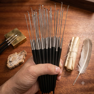 Cây móc lấy ráy tai cao cấp (Cán đen dài)