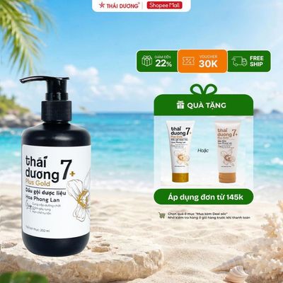 [Quà từ 150K] Dầu gội dược liệu Thái Dương 7 Plus Gold - hộp 1 chai 250ml - Hoa Phong Lan - Sao Thái Dương