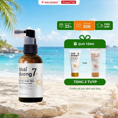 [Live] Xịt tóc dược liệu Thái Dương 7 Plus Gold Hoa Phong Lan 60ml kèm quà tặng