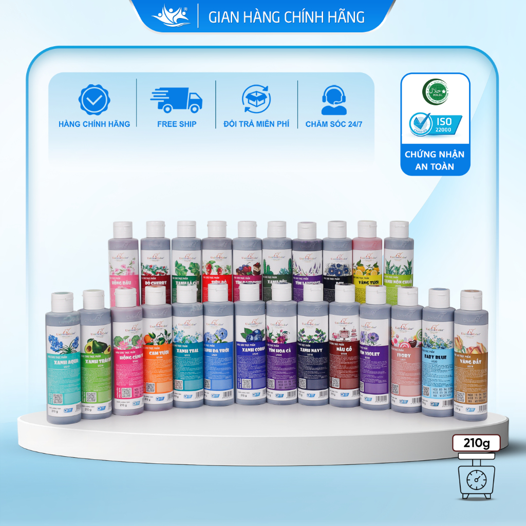[Chính Hãng] Màu Siro Thực Phẩm Unicorn Color, Màu Làm Bánh Không Đắng 210g - Unicorn Color 210g