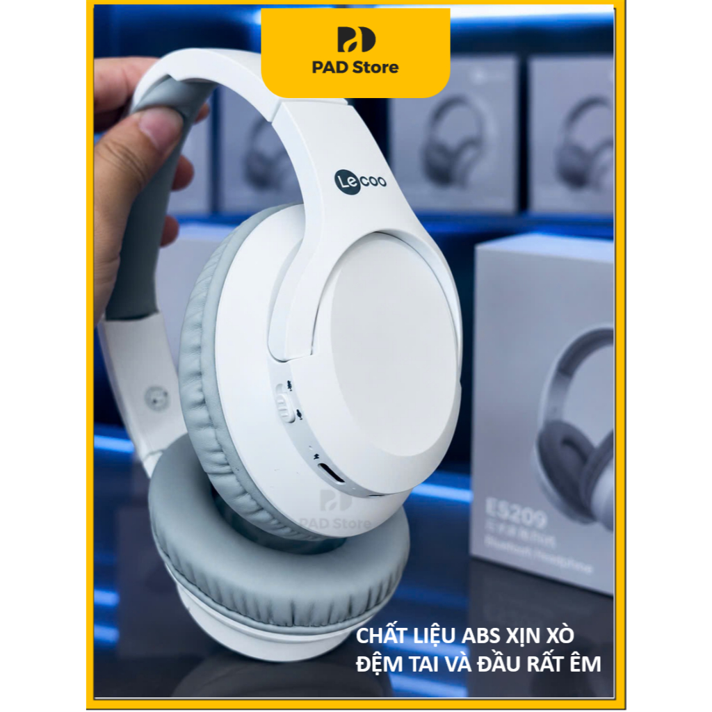 Tai Nghe Chụp Tai Bluetooth Lecoo ES209 - Tai Nghe Không Dây, Mic ANC Đàm Thoại Rõ Ràng - Chính Hãng