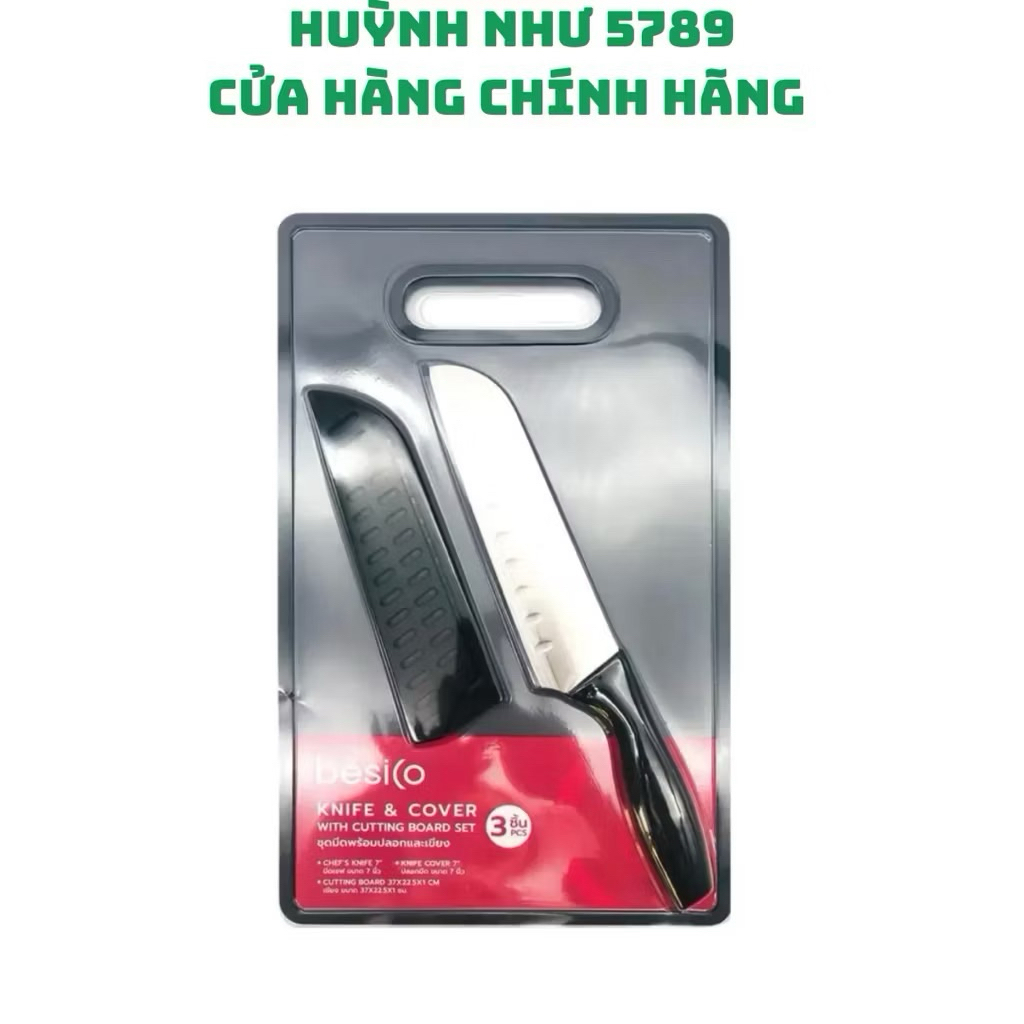 [CHÍNH HÃNG]Bộ dao + thớt nhựa Besico B20182