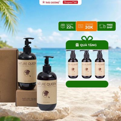 Bộ dầu gội và dầu xả cao cấp Nature Queen 480ml -500ml - Sao Thái Dương kèm quà tặng