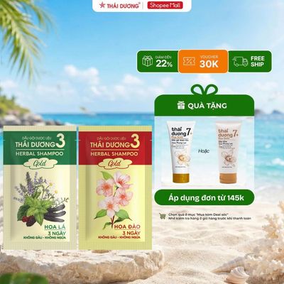 [Live] Combo 2 dây dầu gội Thái Dương 3 GOLD (1 dây 10 gói)