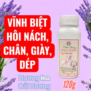 Phấn Thơm Phú Cường, Khử Mùi Hôi Nách, Hôi Chân, Không Bẩn Áo, Khử Mùi Hôi Giày Dép, Trắng da Nách, Lọ 120g, 35g