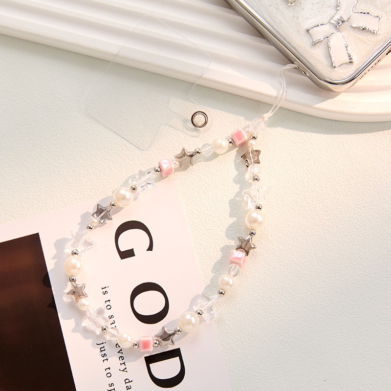 Charm hạt chuỗi treo điện thoại nữ IDIGO FA4 - 4014, phụ kiện trang trí túi xách đẹp cho nữ