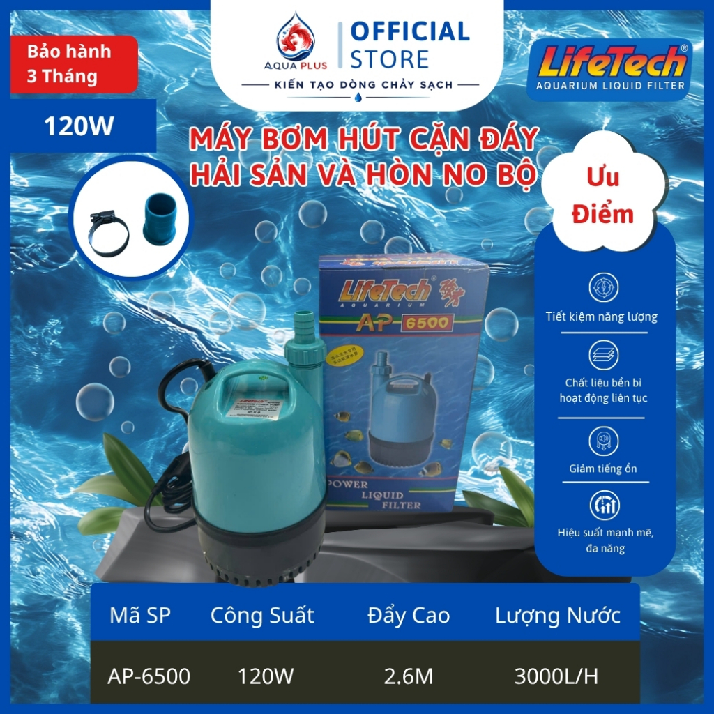 [Chính Hãng LIFETECH] Máy Bơm Hút Cặn Đáy LifeTech AP6500 AP8500 AP8800 AP9000 AP10000 – Máy Bơm Hồ 