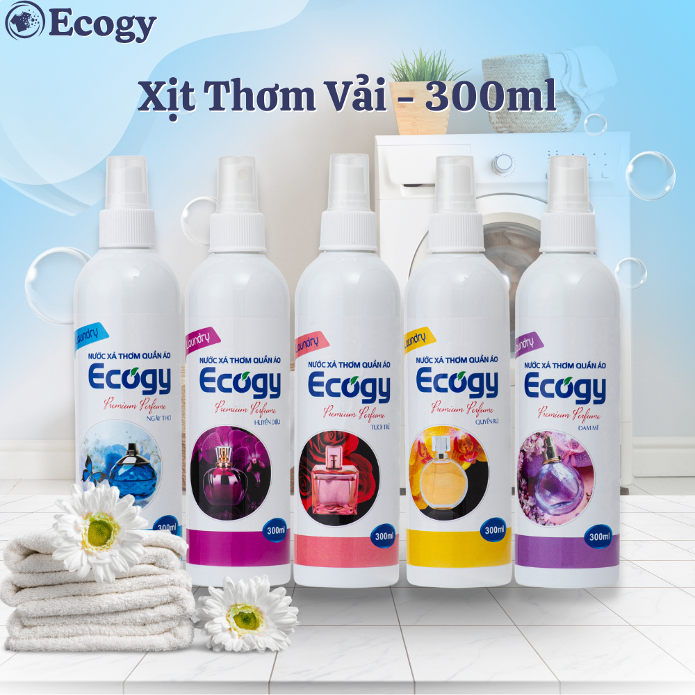 [ Xịt Thơm Vải Ecogy 300g ] Xịt thơm Ecogy công nghệ lưu hương kép xịt phòng, tủ quần áo,...gia đình