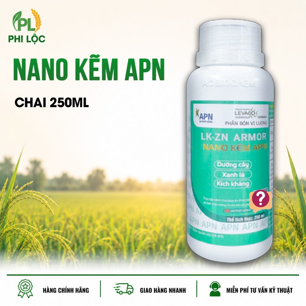 Phân bón NANO KẼM - An Phát Nông kẽm 700 hỗ trợ xanh lá đòng, cứng cây, dày lá (chai 250ml)