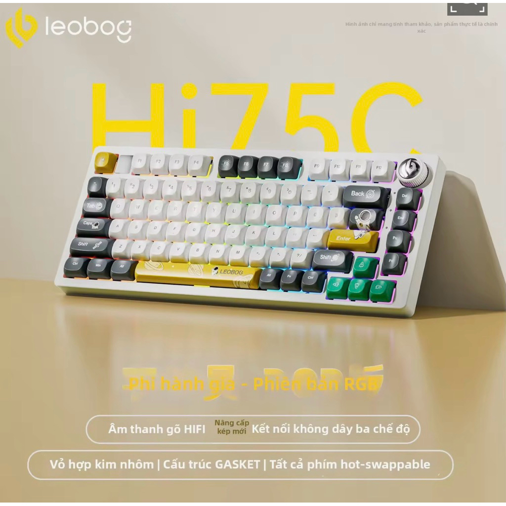Bàn phím cơ nhôm không dây LEOBOG HI75C PRO 3 mode kết nối | BigBuy360 - bigbuy360.vn
