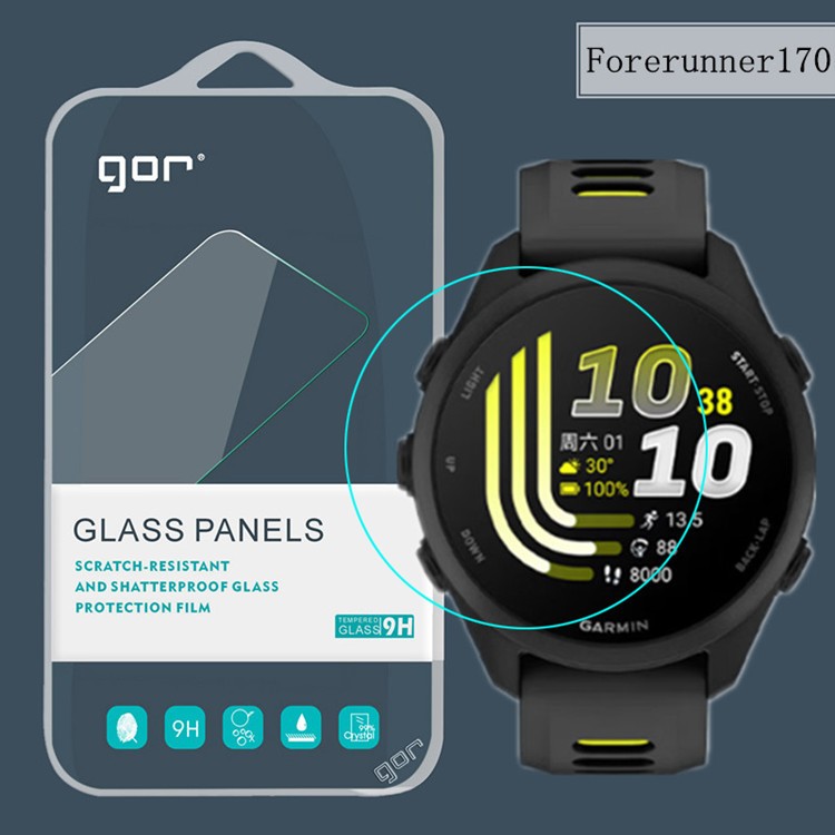 Combo 3 miếng dán cường lực cho Garmin Forerunner 170/ 955/ 165/ 255S/255S Music , GOR chống vân tay