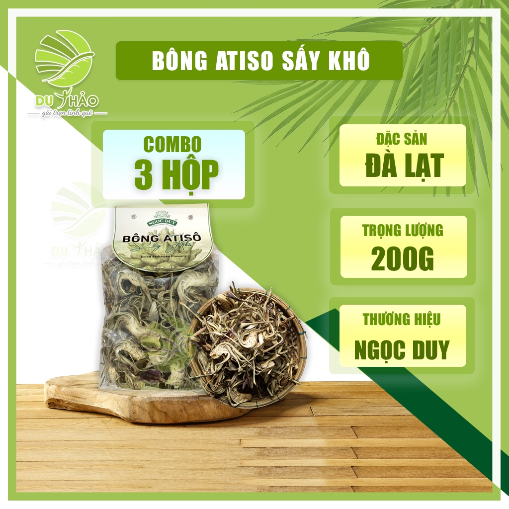 COMBO 3 BÔNG Atiso Ngọc Duy sấy khô túi 200g, hoa atiso sấy Đà Lạt