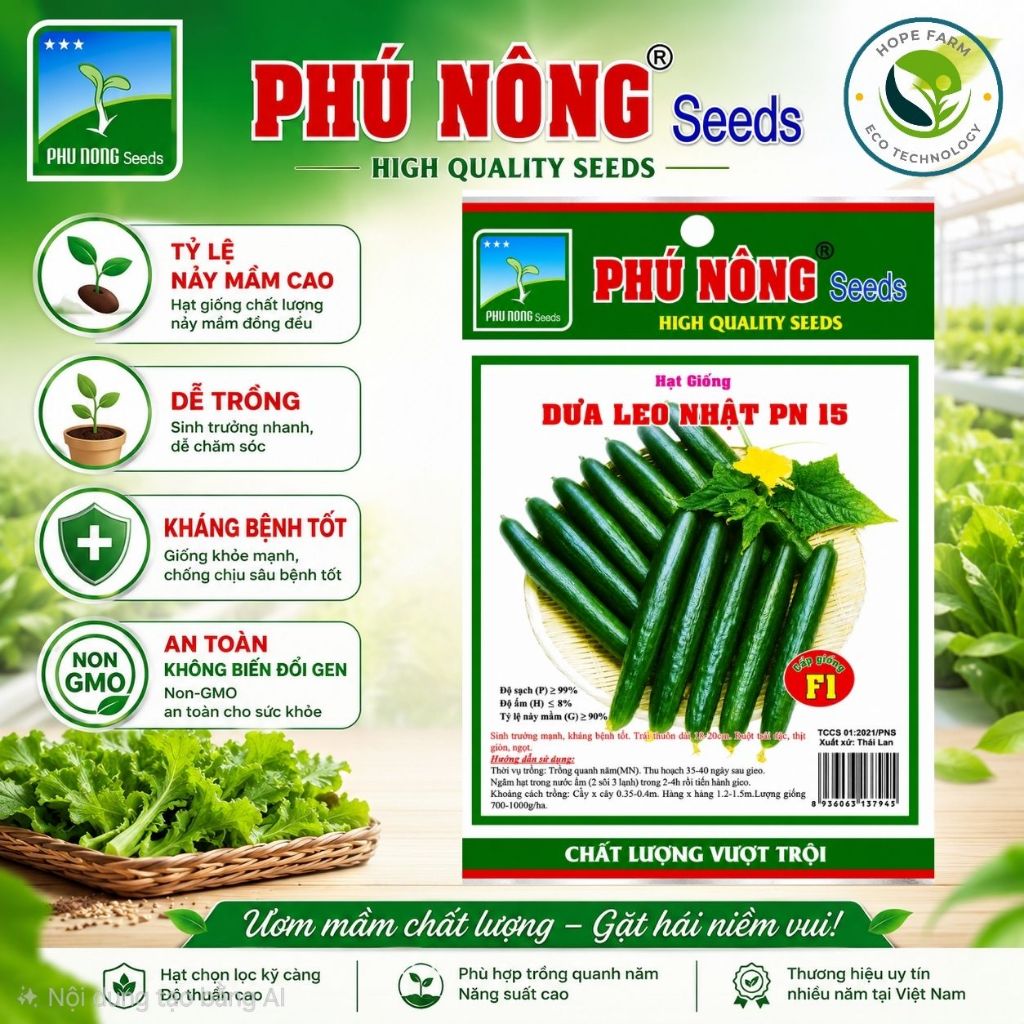 Hạt Giống Dưa Leo King 779 F1 - Phú Nông Seeds