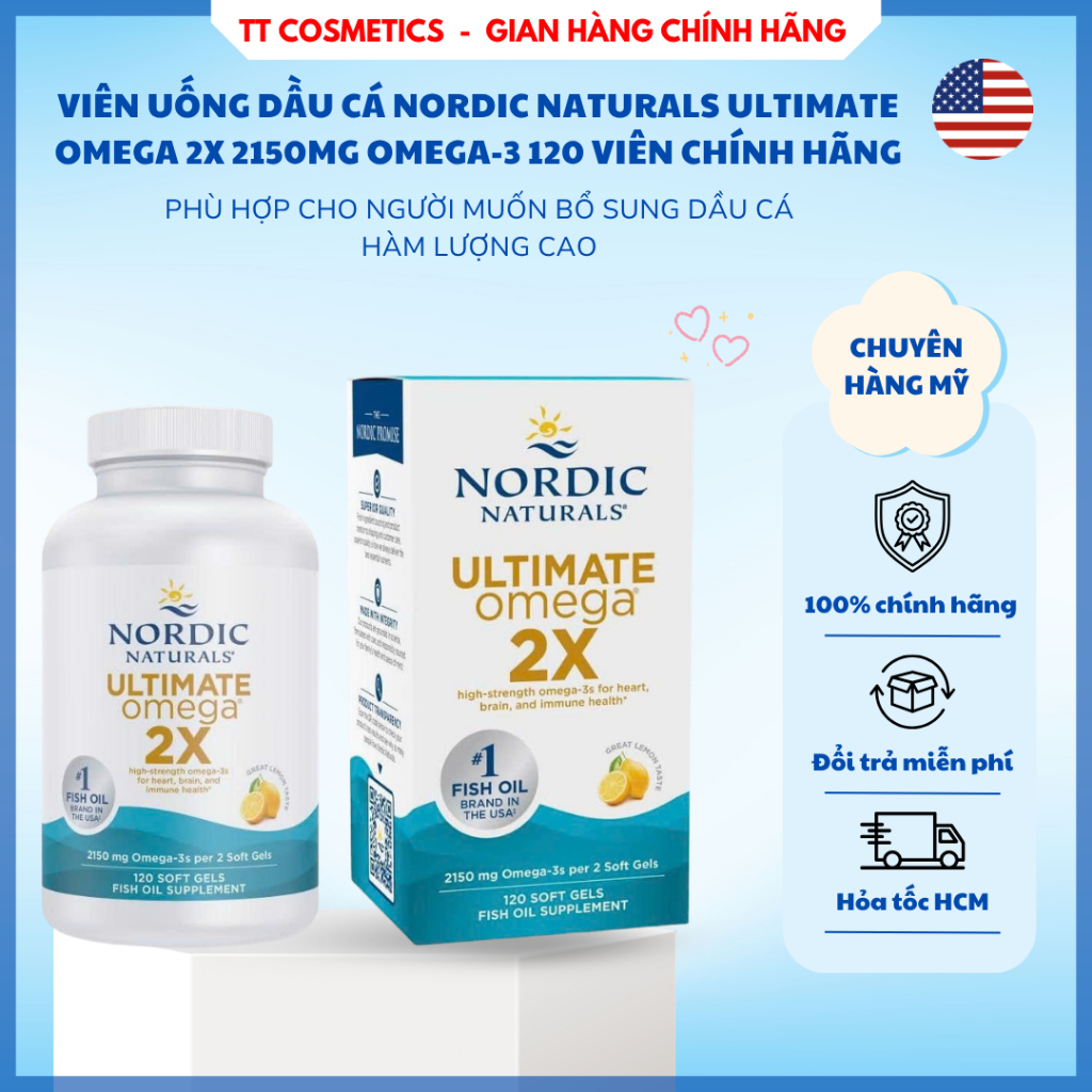 Viên Uống Dầu Cá Nordic Naturals Ultimate Omega 2X 2150mg Omega-3