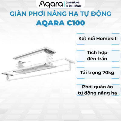 Giàn phơi nâng hạ tự động Aqara C100 ZNLYJ17LM, kết nối App và sấy khô, tích hợp đèn trần