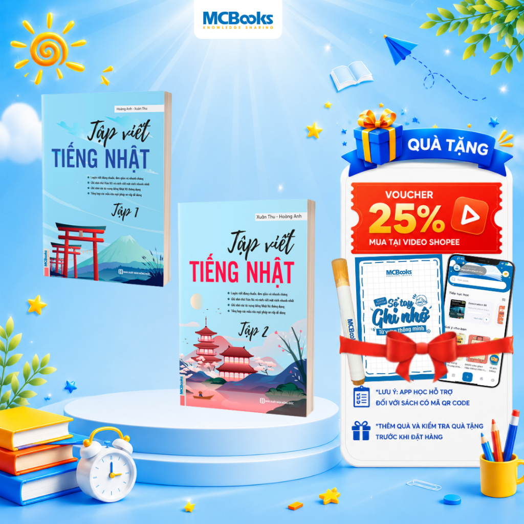 Sách - Combo Tập viết tiếng Nhật