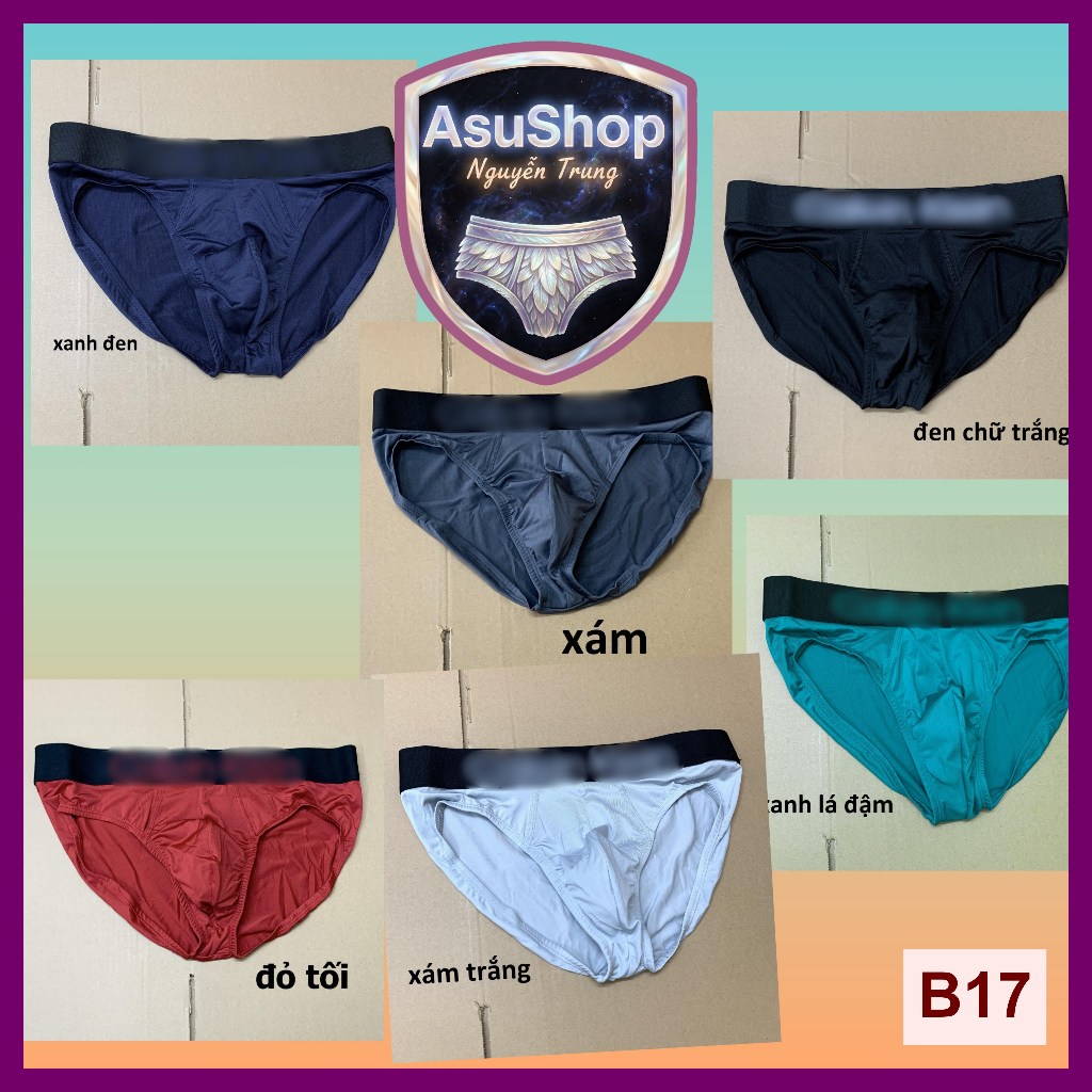 B17-S,M,L> Tam giác thun lạnh Microfiber Hip Brief Quần lót nam
