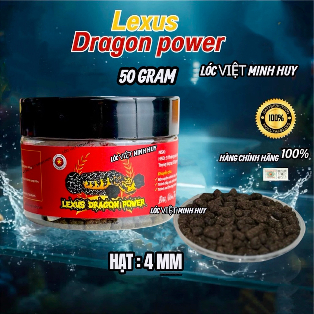 Cám Lexus Dragon Power (TẶNG TEM LEXUS )Thức ăn cao cấp cho cá lóc vảy Rồng-Hỗ Trợ Màu viền vảy vượt