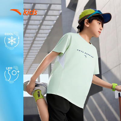 Anta Kids Áo Thun Ngắn Tay thể Thao Bé Trai Thoáng Mát, Khô Nhanh, Thoải Mái Vận Động A72625127