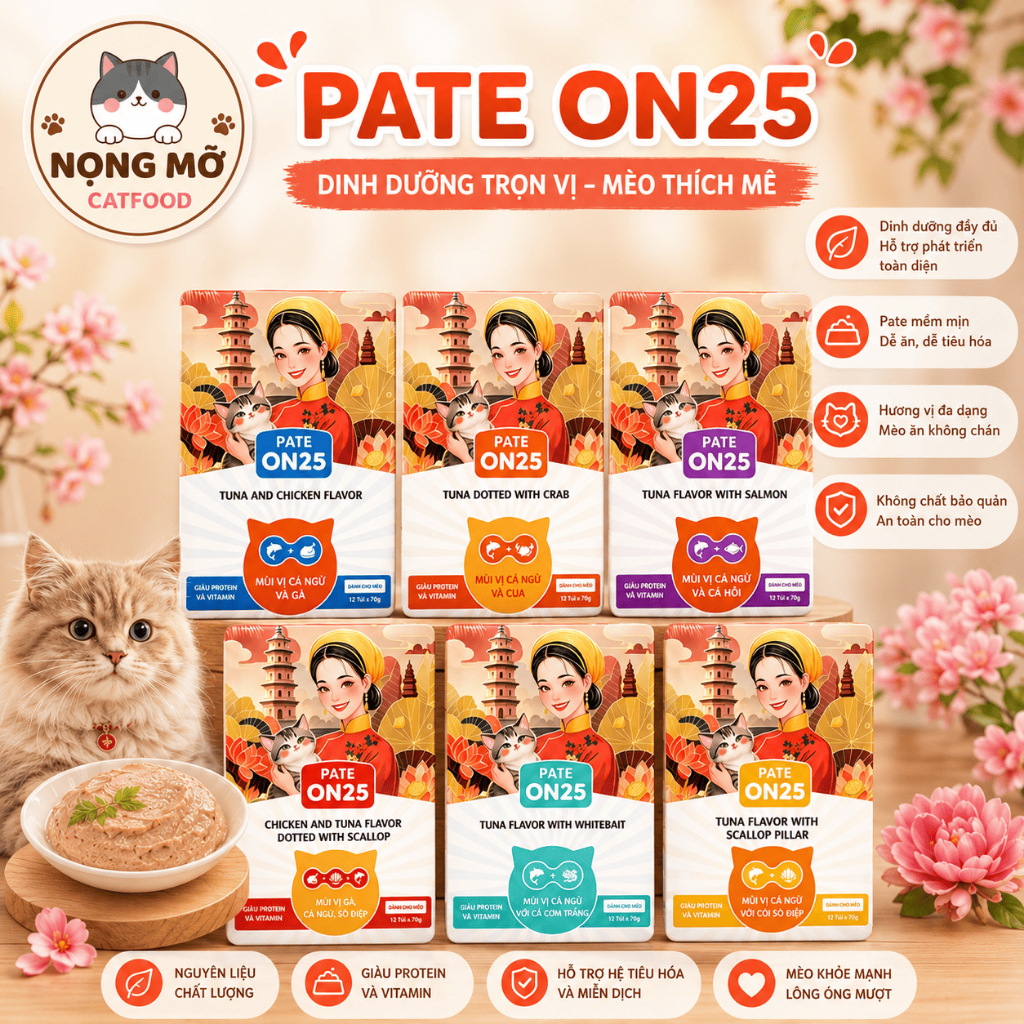 [COMBO PATE ON25] COMBO PATE ON25 DINH DƯỠNG CAO DÀNH CHO MÈO