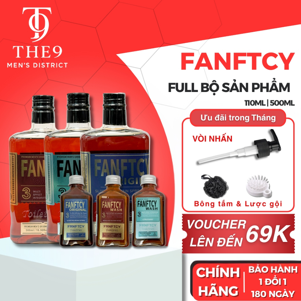 [CHÍNH HÃNG] Dầu gội, sữa tắm nam cao cấp FANFTCY Ý Original, Citrus Burs, Rose & Oud 110ml | 500ml