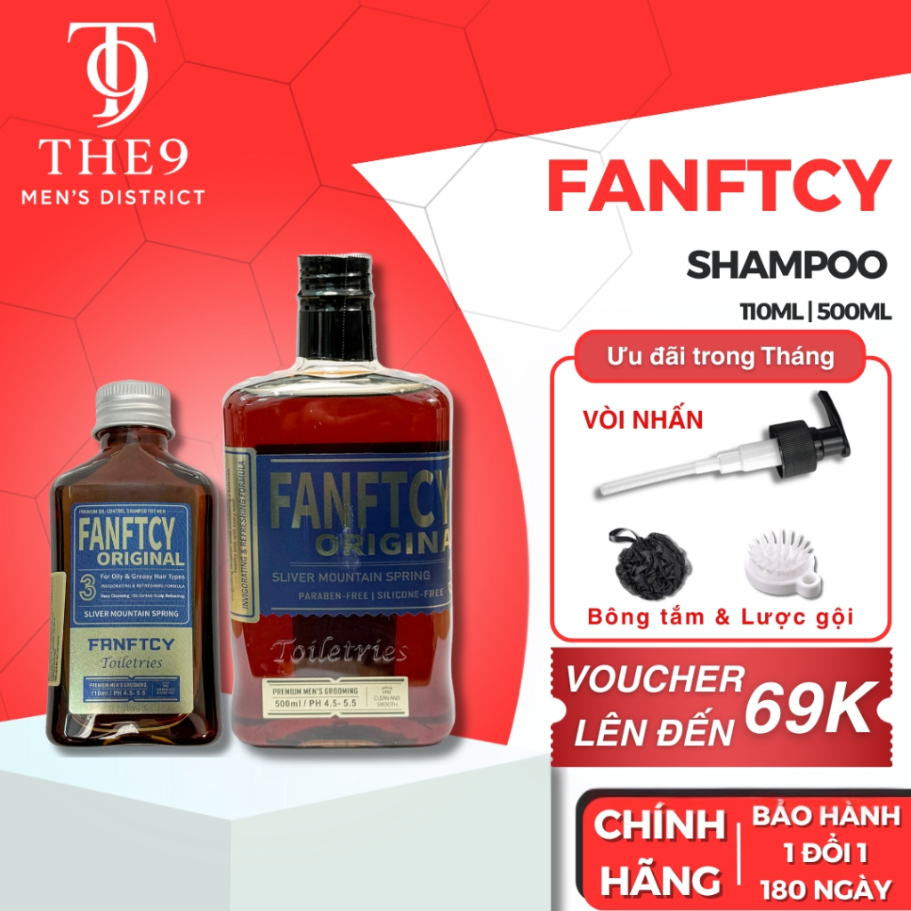 Dầu gội tạo phồng tóc nam Fanftcy Original Sliver Mountain Spring 500ml  Ý, kiềm dầu & tạo phồng tóc
