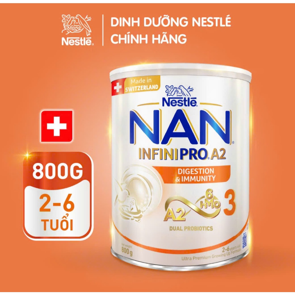 Sữa Nestlé NAN INFINIPRO A2 Lon 800gr (6HMO)