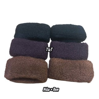 Túi 12 Len cột tóc mềm giãn tone nâu (bản 3-3.5cm)