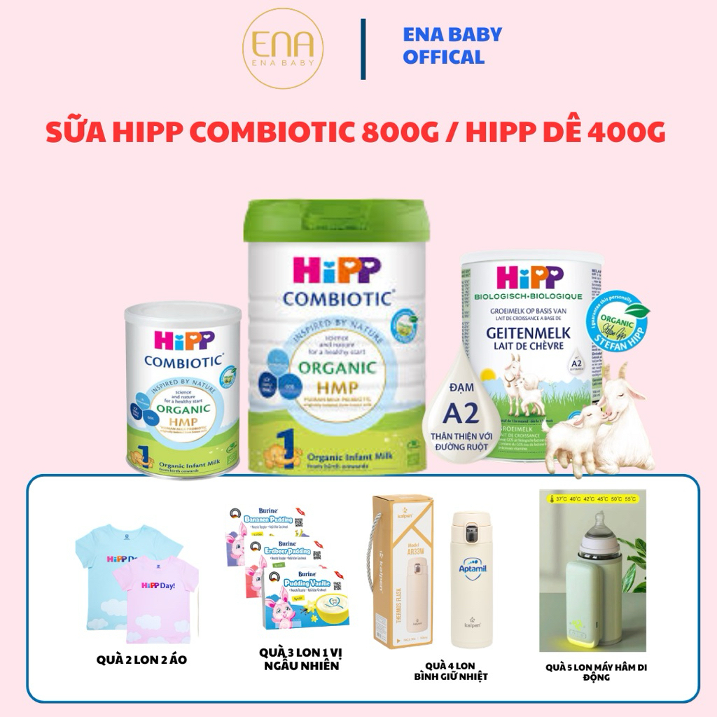 Sữa HiPP Combiotic Organic GĐ1/GĐ2/GĐ3/GĐ4 800g/Hipp Dê GĐ1/GĐ2 400g