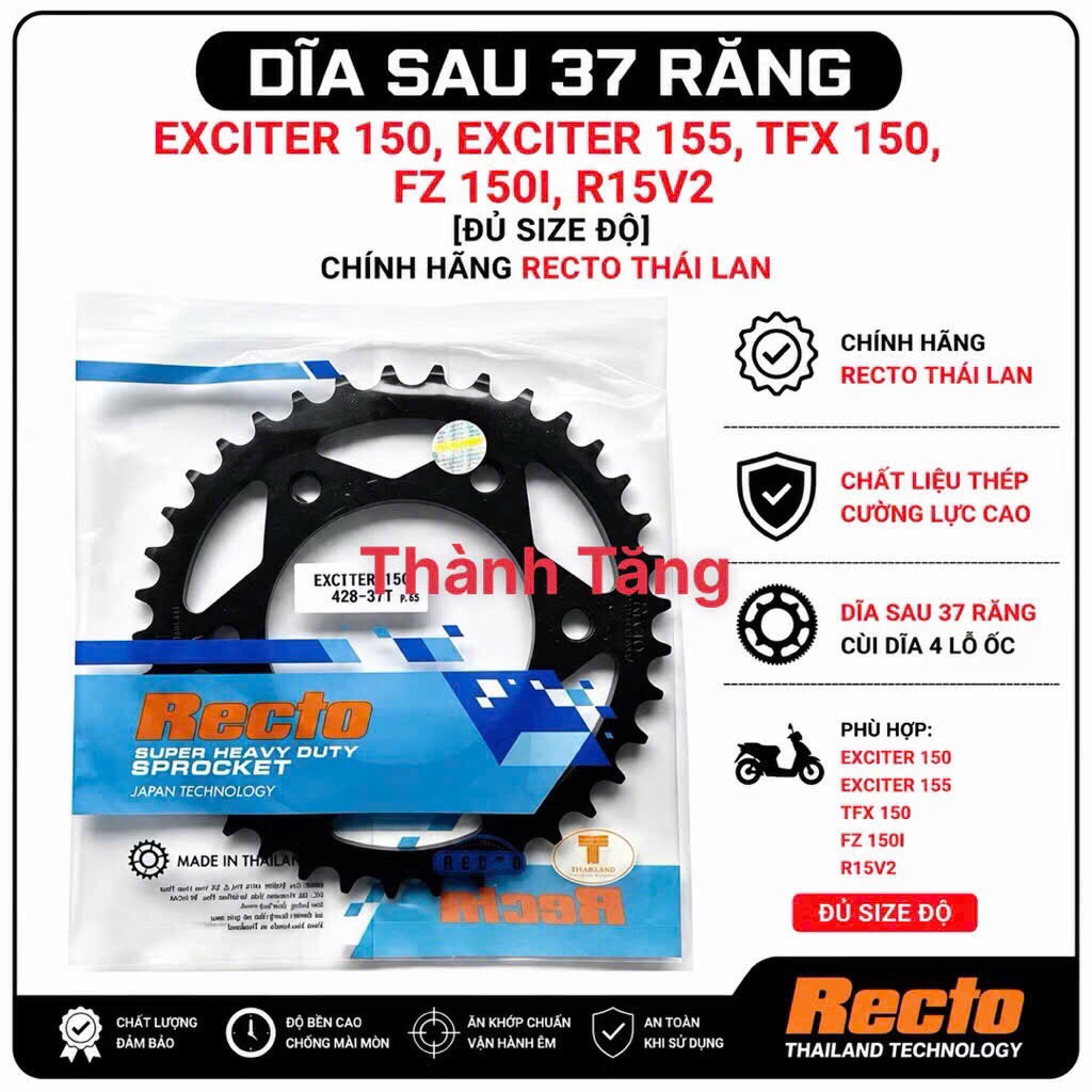 Dĩa sau 37 răng exciter 150,exciter 155,tfx 150,fz 150i,r15v2 đủ size độ ====