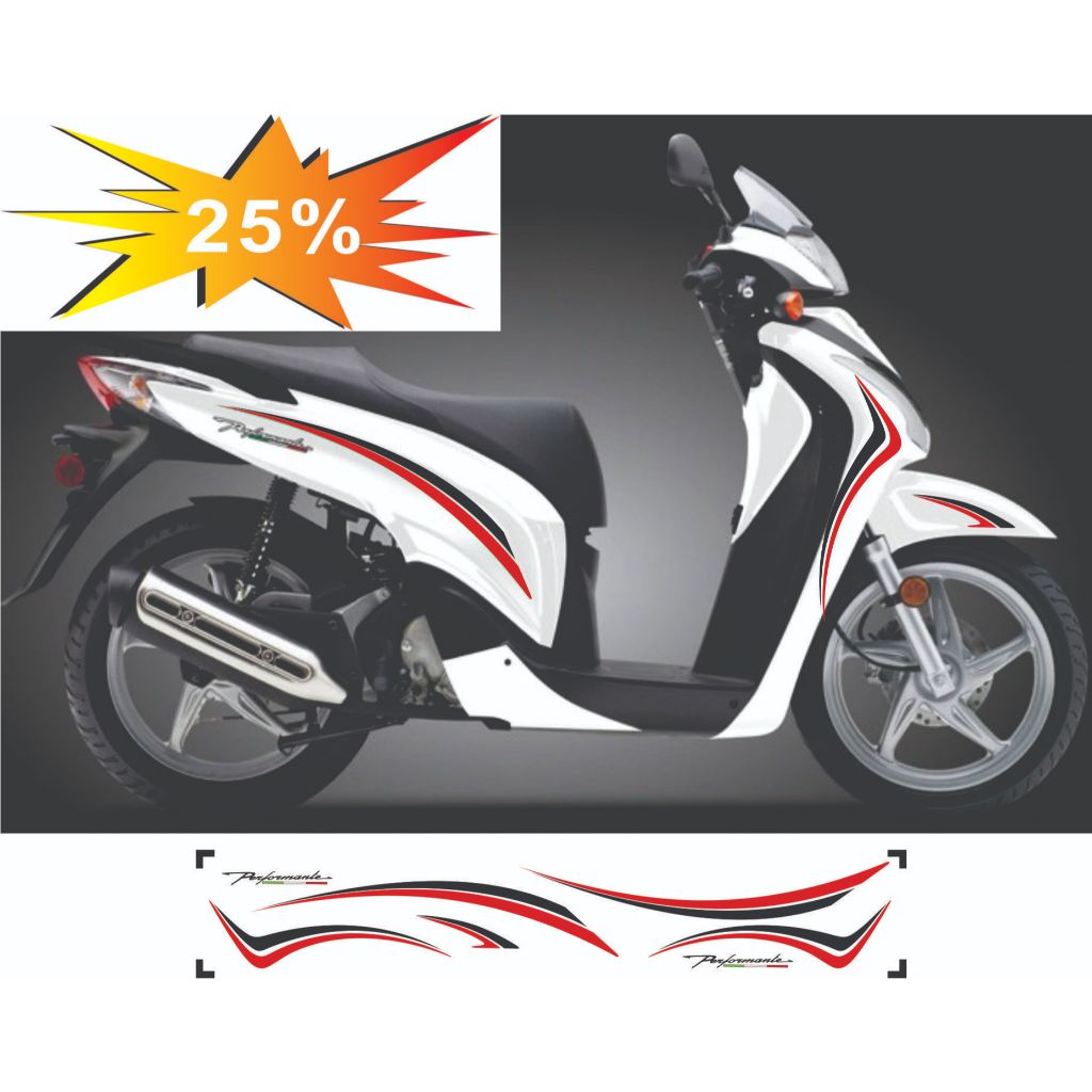Bộ Tem SH ý 2009 - 2012 -  tem chỉ đẹp in 3 lớp cao cấp không phai màu , dễ dán