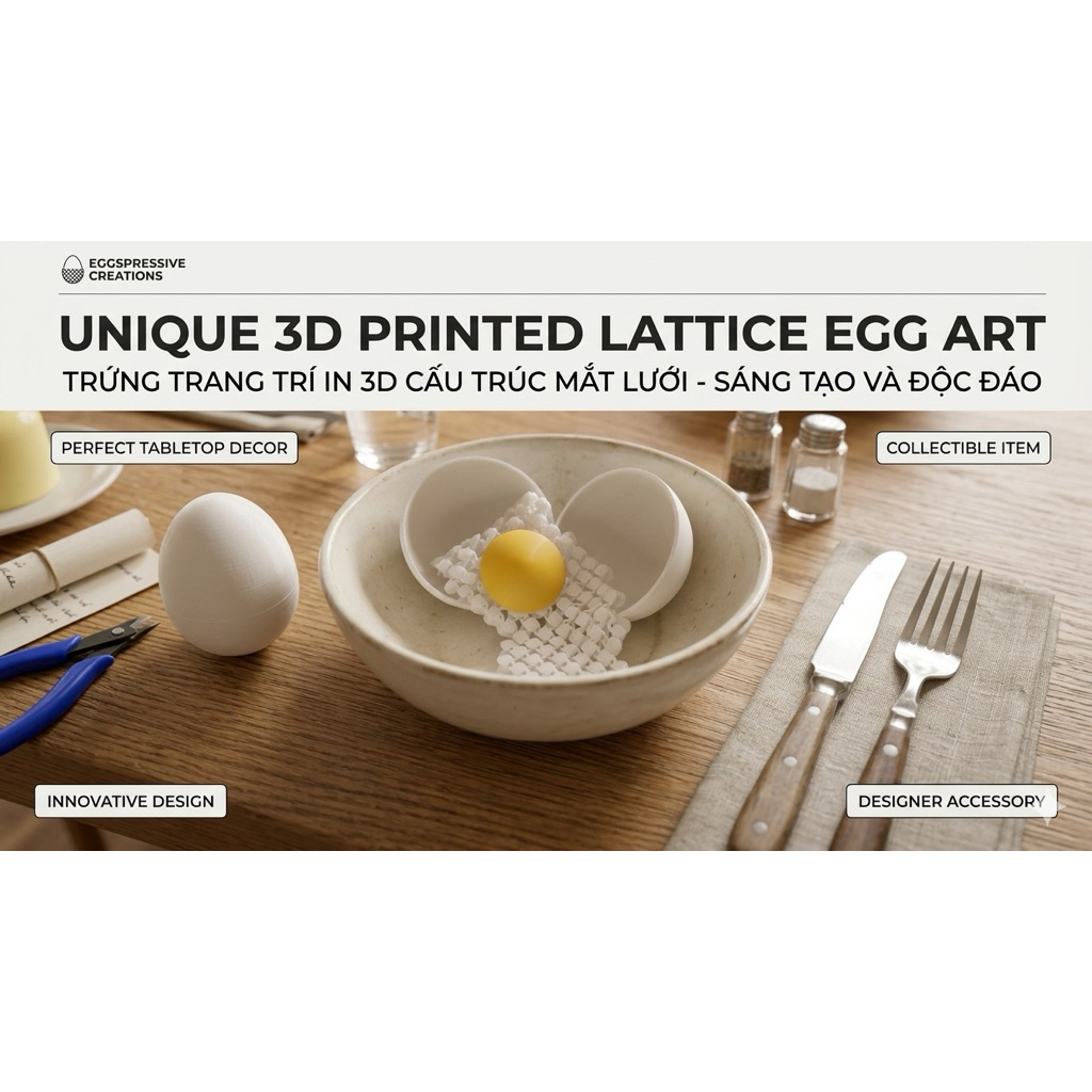 TRỨNG DECOR IN 3D ĐỘC LẠ -LATTICE EGG