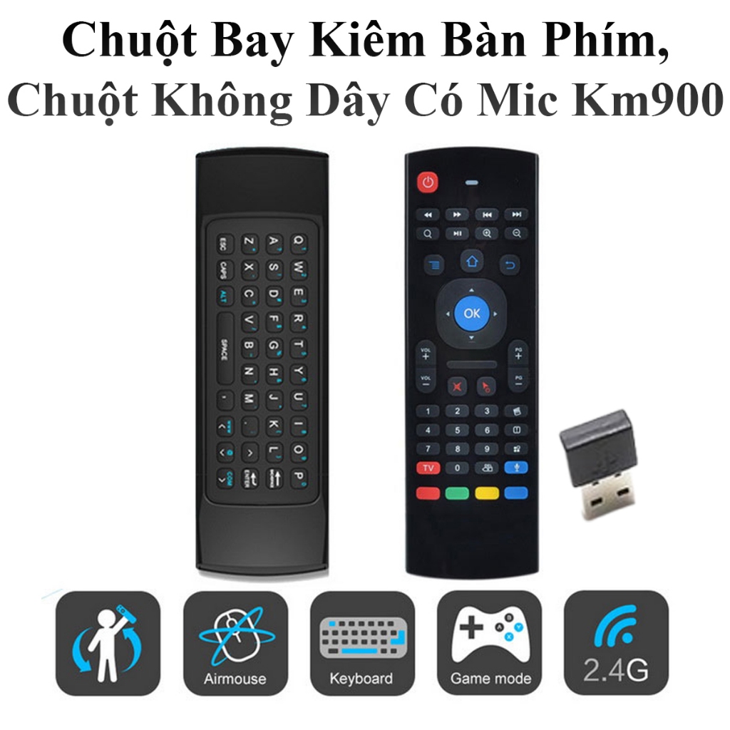 Chuột Bay Kiêm Bàn Phím Và Chuột Không Dây Có Mic Km900