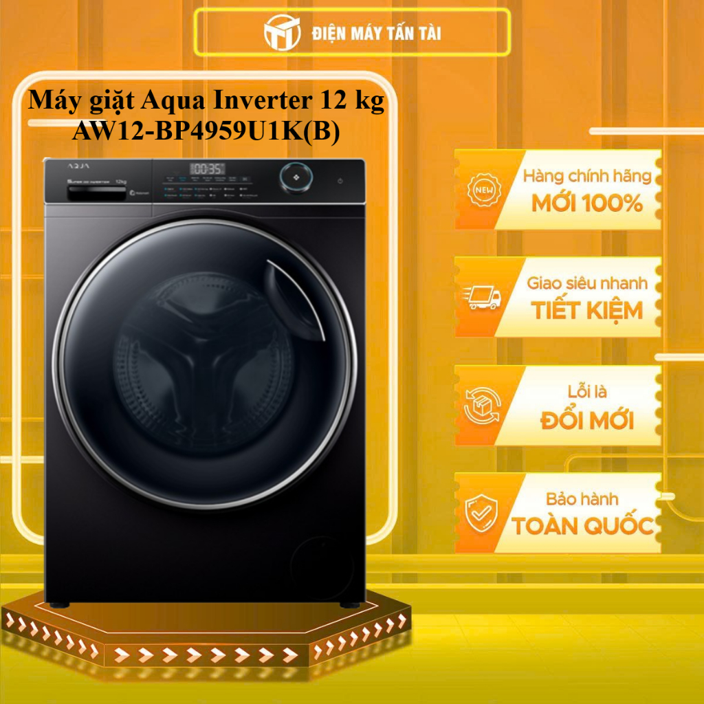 (HCM) - AW12-BP4959U1K(B) - Máy giặt Aqua Inverter 12 kg AW12-BP4959U1K(B)