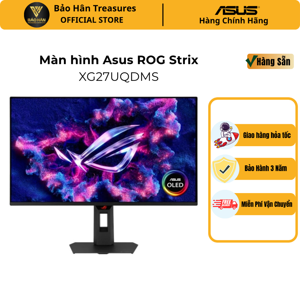 Màn Hình Gaming Asus ROG Strix OLED XG27UQDMS | 26.5 inch | 4K (3840 x 2160) | QD-OLED | 240Hz | 0.0