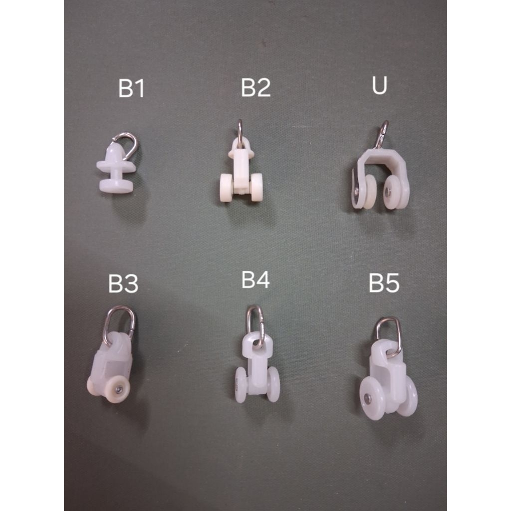 10 Bi chạy thanh ray treo rèm vải, con lăn nhựa trong thanh ray rèm cửa.