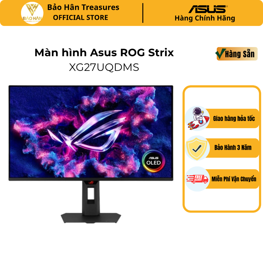 Màn Hình Asus ROG Strix OLED XG27UQDMS | 26.5 inch  | 4K (3840 x 2160) | QD-OLED | 240Hz | 0.03ms - 