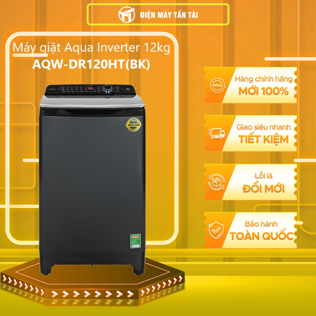 (HCM) - AQW-DR120HT(BK) - Máy Giặt Aqua Inverter 12 Kg AQW-DR120HT(BK)