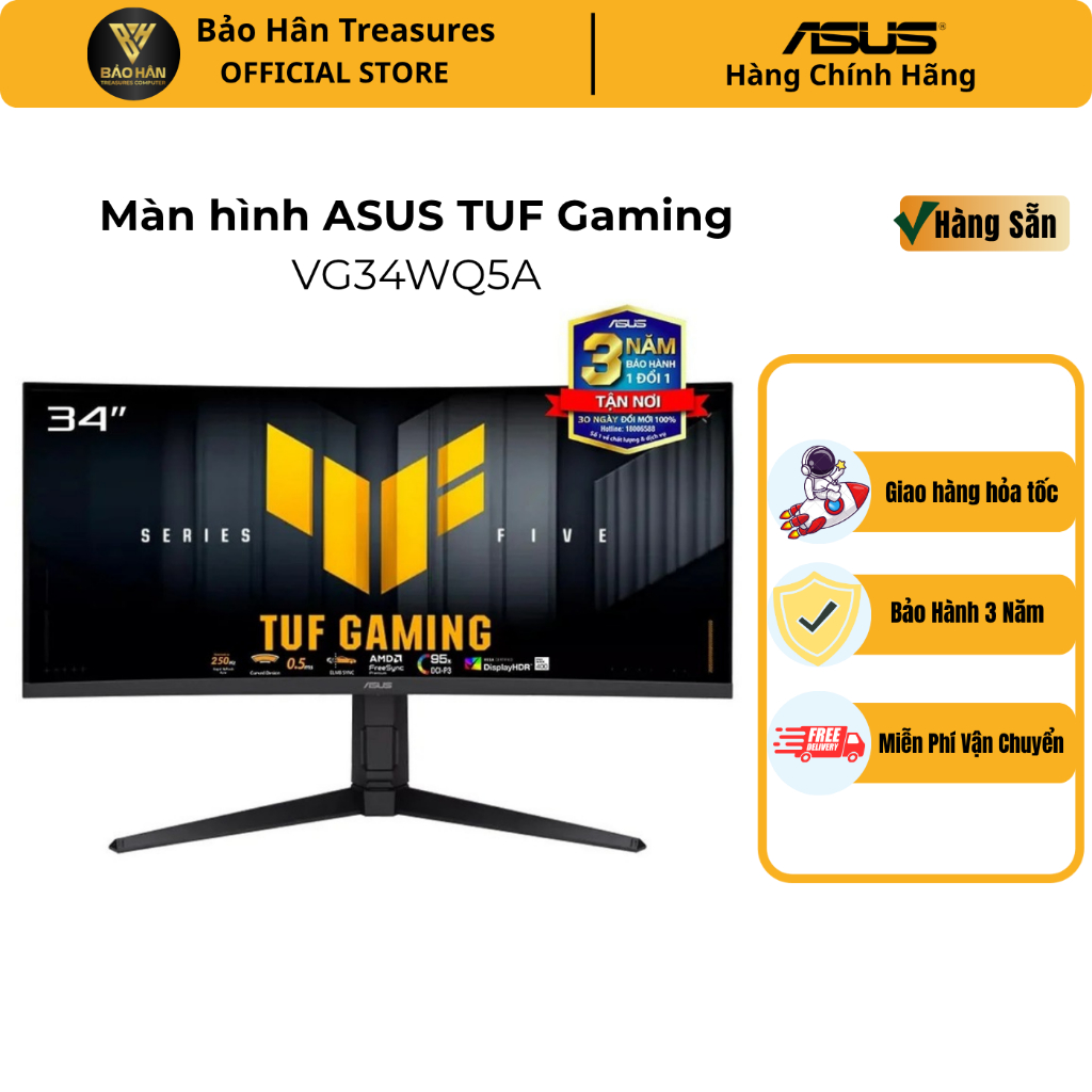 Màn hình Gaming ASUS TUF VG34WQ5A ( 34 inch | VA | WQHD | 200 Hz | 1ms) - Hàng Chính Hãng