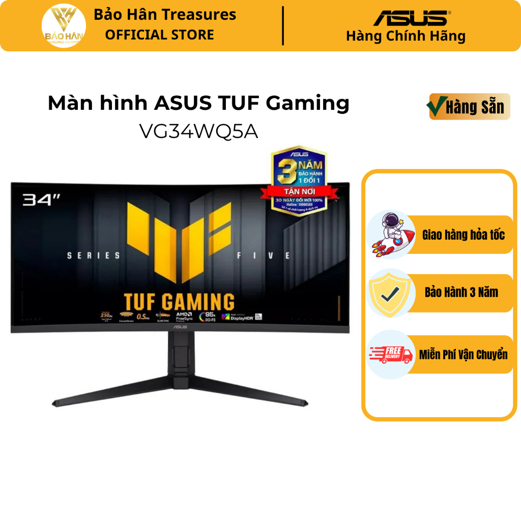Màn hình Gaming ASUS TUF VG34WQ5A ( 34 inch/ VA/ WQHD/ 200 Hz/ 1ms) - Hàng Chính Hãng
