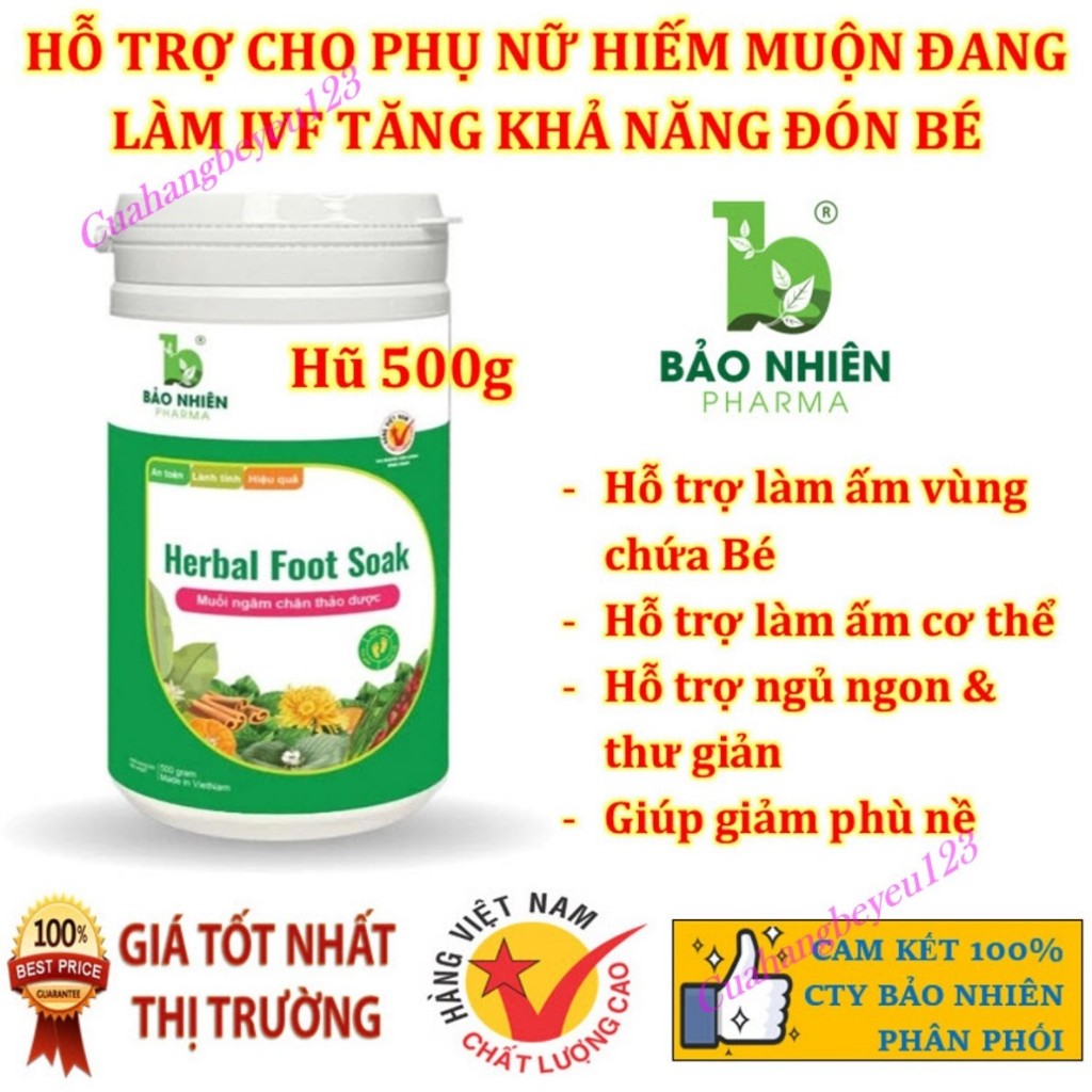 Muối Ngâm Chân Thảo Dược IVF Bảo Nhiên 500Gr/hũ Cho phụ nữ BN