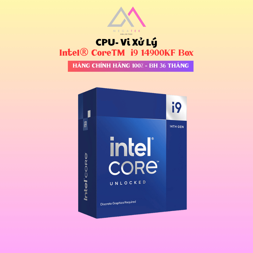 CPU - Vi xử lý Intel® Core™  i9 14900KF Box - Hàng chính hãng - BH 36 tháng