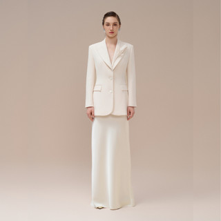 WHITE ANT Áo Blazer Cổ Ve Dáng Ôm Eo Ray Dài Nữ Hàng Thiết Kế Cao Cấp 180200016
