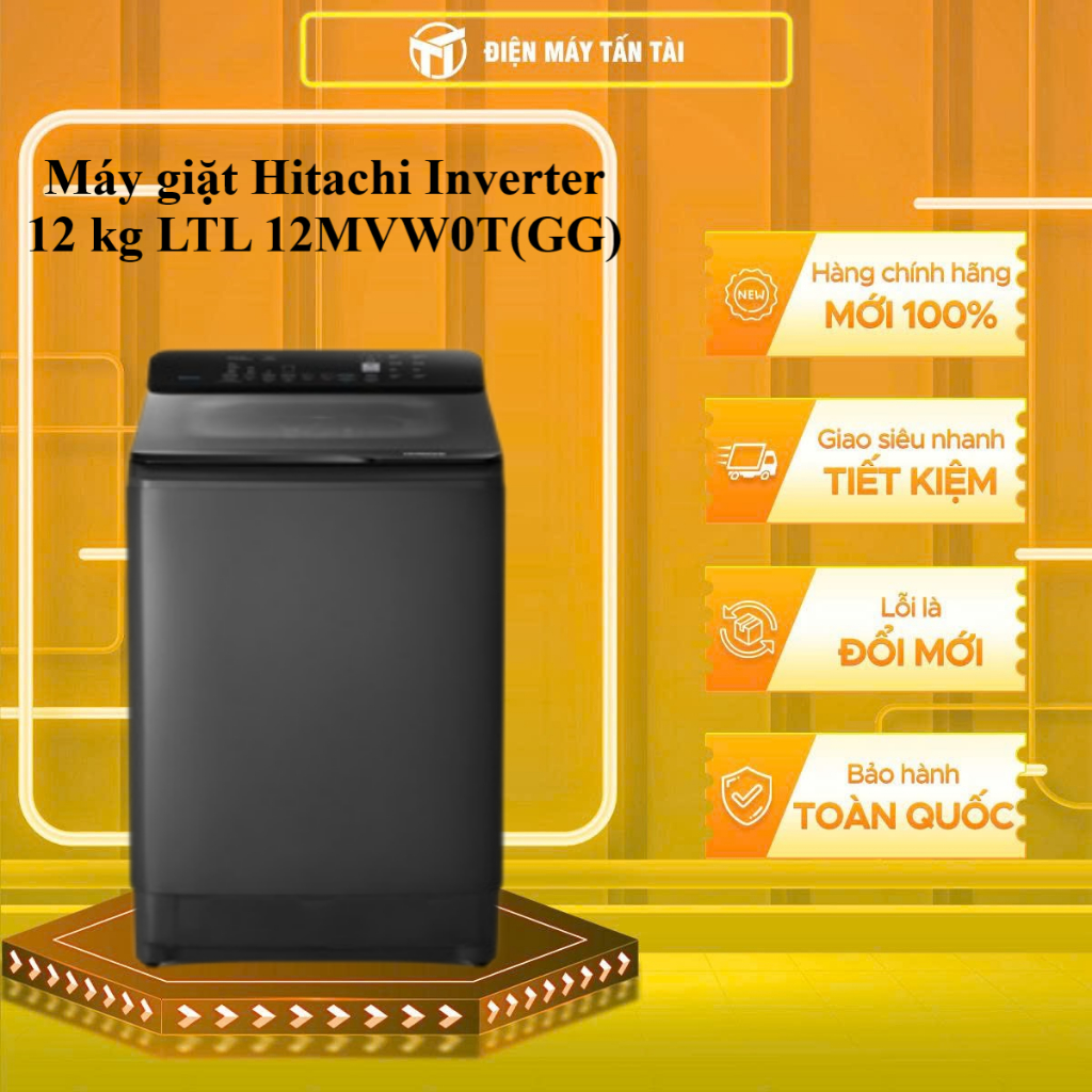 (HCM) - LTL 12MVW0T(GG) - Máy giặt Hitachi Inverter 12 kg LTL 12MVW0T(GG)